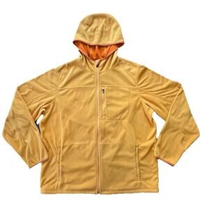 LL Bean Polartec Windbloc Fleece Zip Hooded Jacket Mens Thick Yellow XL Tall